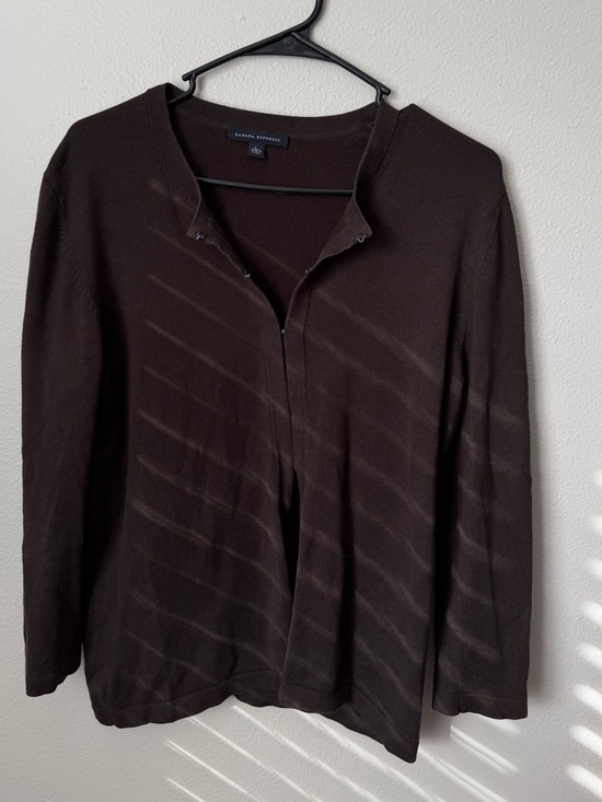 Banana Republic Sweaters - Banana Republic Silk Blend Chocolate Brown Cardigan With Open Bottom Women’s L
